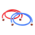 Eastman 60482P 4 ft PVC Washing Machine Hoses with Brass Fittings for Residential Washers (2 Pack)