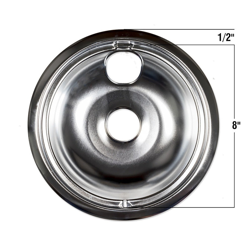 Eastman 60728 8 in Chrome Deep Reflector Bowl for GE and Hotpoint Electric Ranges - 3