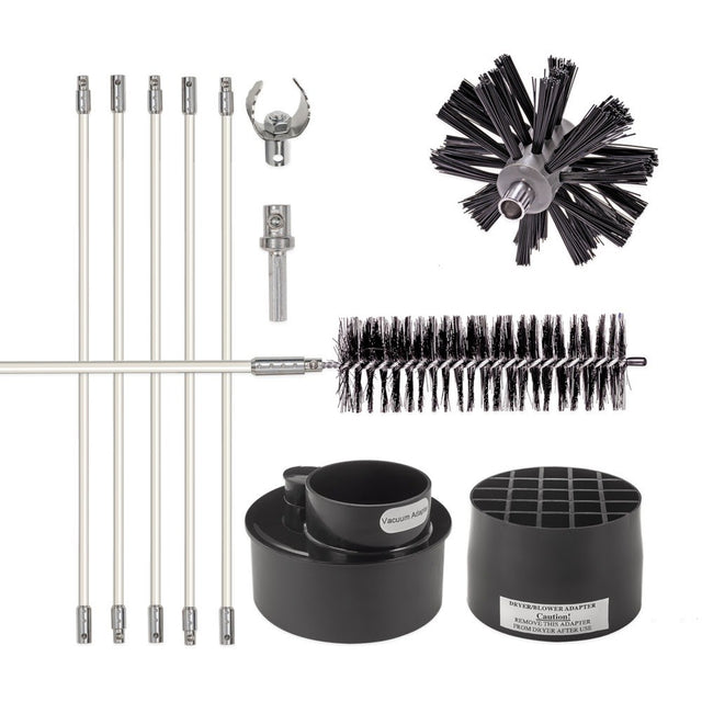 Eastman 60768 Lint Wizard Large Duct Dryer Vent Cleaning Kit with Flexible Rods and Adapters