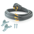 Eastman 61241 4 ft 3-Prong 50 Amp Range Cord for Electric Ranges with Strain Relief Clamp