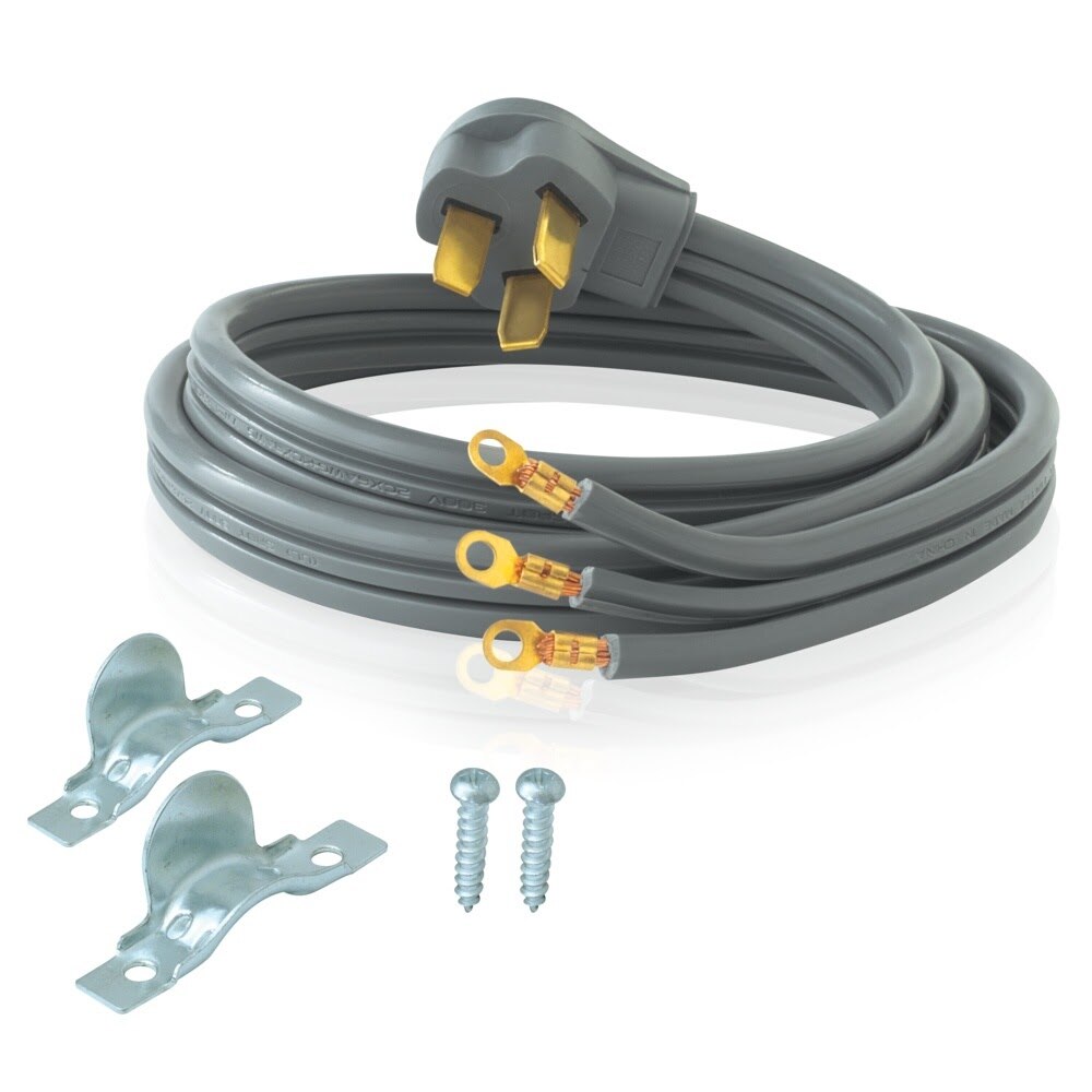 Eastman 61241 4 ft 3-Prong 50 Amp Range Cord for Electric Ranges with Strain Relief Clamp