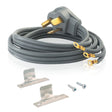Eastman 61251 6 ft 3 Prong 30 Amp Electric Dryer Cord with Strain Relief Clamp