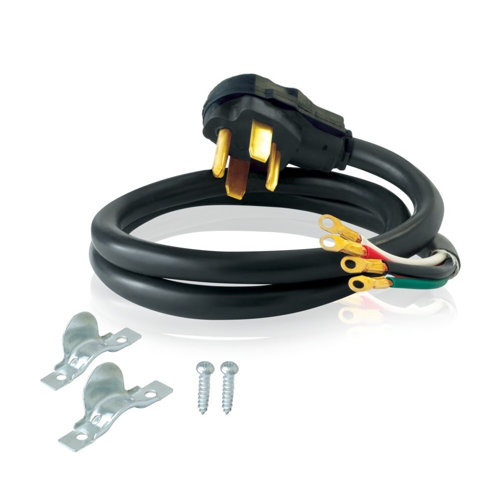 Eastman 61254 5 ft 4-Prong 30 Amp Dryer Cord with Strain Relief Clamp