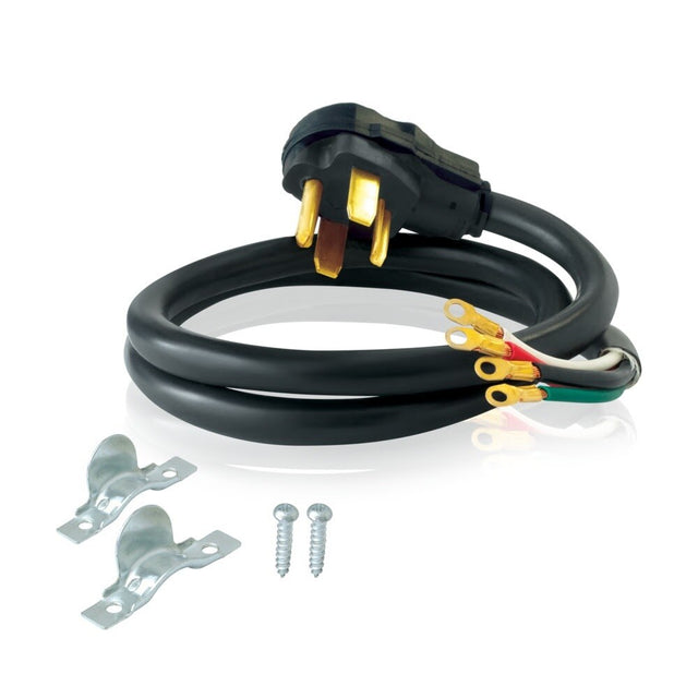 Eastman 61254 5 ft 4-Prong 30 Amp Dryer Cord with Strain Relief Clamp