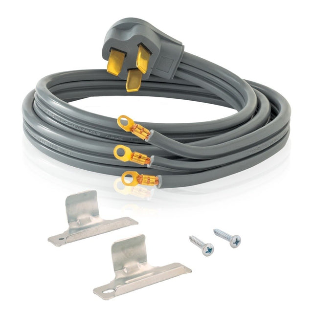 Eastman 61269 6 ft. 3-Prong 40 Amp Range Cord with Ring Terminals and Strain Relief Clamp