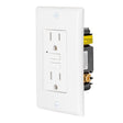 Eastman 62167 15 Amp 125 Volt Self Test Duplex Slim GFCI Outlet with LED Indicator and Wall Plate