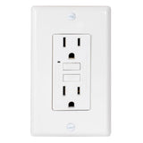 Eastman 62167 15 Amp 125 Volt Self Test Duplex Slim GFCI Outlet with LED Indicator and Wall Plate - 3