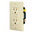 Eastman 62168 15 Amp 125 Volt Duplex Self Test GFCI Outlet with LED Indicator and Wall Plate Ivory