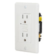 Eastman 62173 15 Amp 125 Volt Tamper Resistant Self Test GFCI Outlet with LED and White Wall Plate