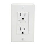 Eastman 62173 15 Amp 125 Volt Tamper Resistant Self Test GFCI Outlet with LED and White Wall Plate - 3