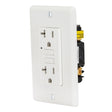 Eastman 62177 20 Amp 125 Volt Self-Test Slim GFCI Duplex Outlet with LED and Wall Plate White