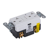 Eastman 62177 20 Amp 125 Volt Self-Test Slim GFCI Duplex Outlet with LED and Wall Plate White - 2