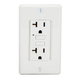 Eastman 62177 20 Amp 125 Volt Self-Test Slim GFCI Duplex Outlet with LED and Wall Plate White - 3