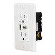 Eastman 62186 15 Amp Tamper Resistant Duplex Outlet with Dual USB Charger and Wall Plate