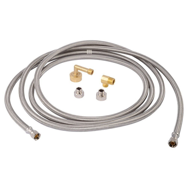 Eastman 69008 12 ft Stainless Steel Braided Dishwasher Supply Connector with Fittings
