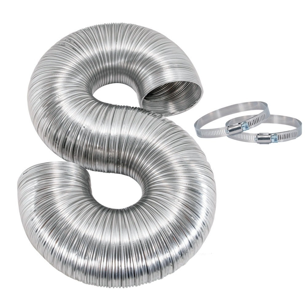 Eastman 69028 4 in. x 8 ft. ArmorFlex Semi-Rigid Aluminum Dryer Duct with Clamps