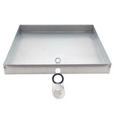 Eastman 69050 30 in. x 30 in. Square Galvanized Water Heater Drain Pan with PVC Fitting