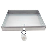 Eastman 69050 30 in. x 30 in. Square Galvanized Water Heater Drain Pan with PVC Fitting