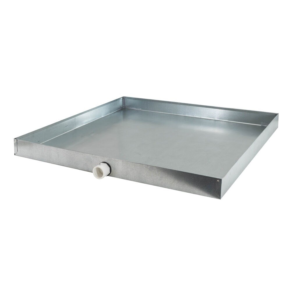 Eastman 69050 30 in. x 30 in. Square Galvanized Water Heater Drain Pan with PVC Fitting - 3