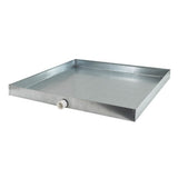 Eastman 69050 30 in. x 30 in. Square Galvanized Water Heater Drain Pan with PVC Fitting - 3