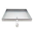 Eastman 69052 24 in. x 24 in. Square Galvanized Water Heater Drain Pan with 1 in. PVC Fitting