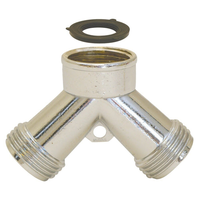 Eastman 70131 Brass Twin Hose Connector 3/4 in. Female x Dual 3/4 in. Male Hose Threads