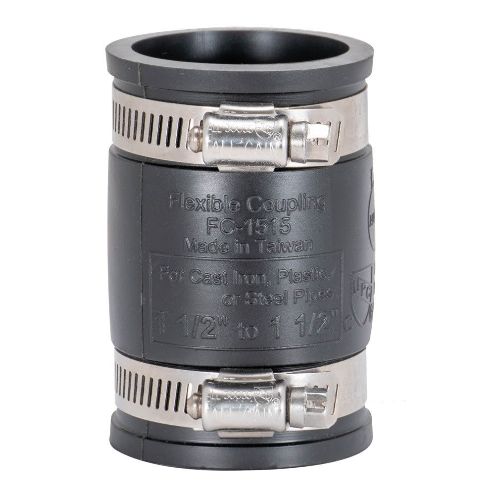 Eastman 86001 1-1-2 in x 1-1-2 in PVC DWV Flexible Coupling with Stainless Steel Clamps