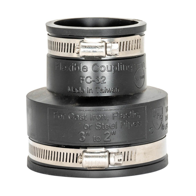 Eastman 86004 3 in. x 2 in. Flexible Coupling for Cast Iron Plastic or Steel Pipes