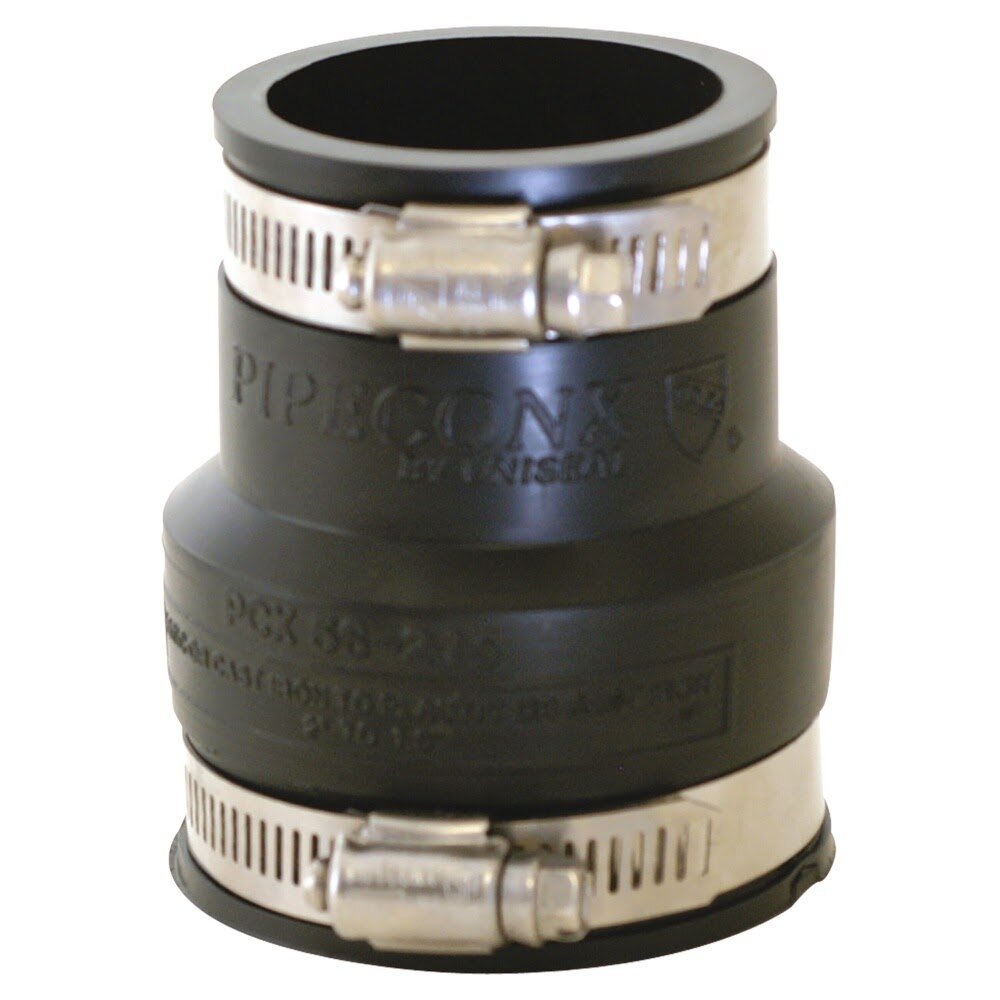 Eastman 86006 4 in x 3 in Flexible Rubber Pipe Coupling with Stainless Steel Clamps