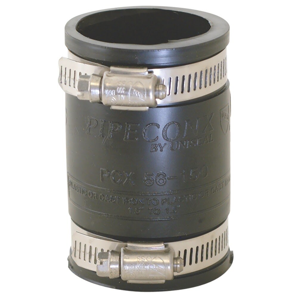 Eastman 86007 4 in x 4 in Flexible Rubber Pipe Coupling with Stainless Steel Clamps