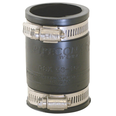 Eastman 86007 4 in x 4 in Flexible Rubber Pipe Coupling with Stainless Steel Clamps