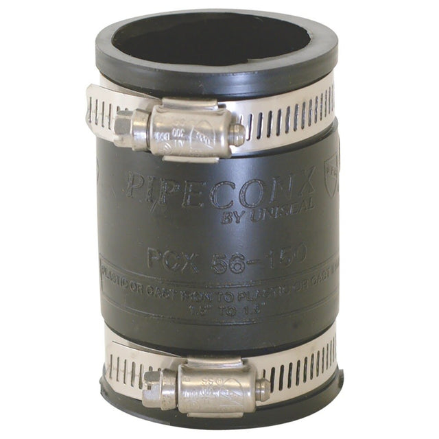 Eastman 86007 4 in x 4 in Flexible Rubber Pipe Coupling with Stainless Steel Clamps
