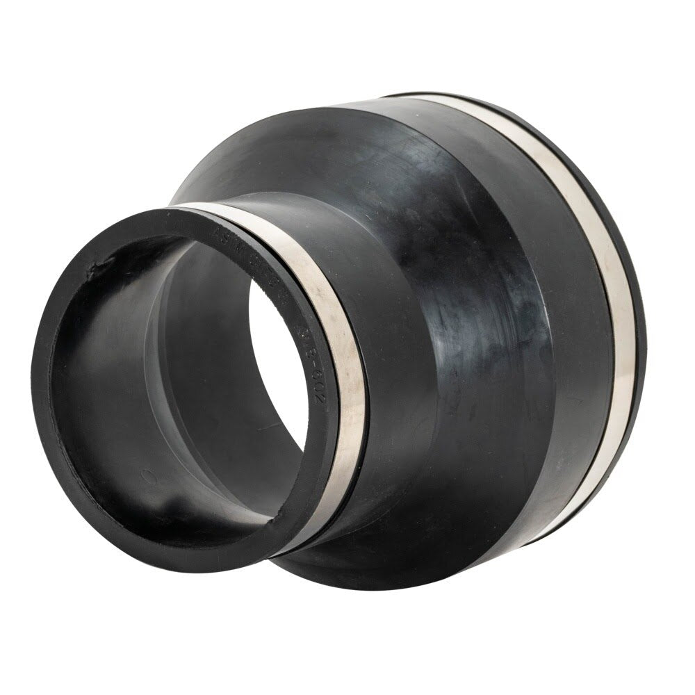 Eastman 86008 6 in x 4 in Flexible Rubber Pipe Coupling with Stainless Steel Clamps - 2