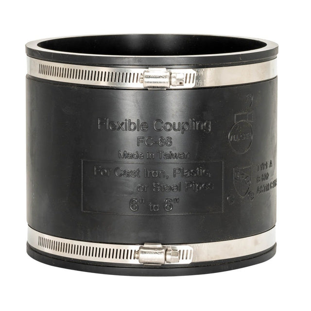Eastman 86009 6 in x 6 in Flexible Coupling for Cast Iron Plastic or Steel Pipe