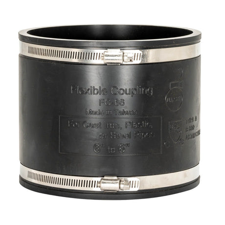 Eastman 86009 6 in x 6 in Flexible Coupling for Cast Iron Plastic or Steel Pipe