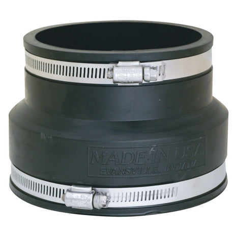 Eastman 86010 4 in Flexible Coupling for Clay to Cast Iron or Plastic Pipe