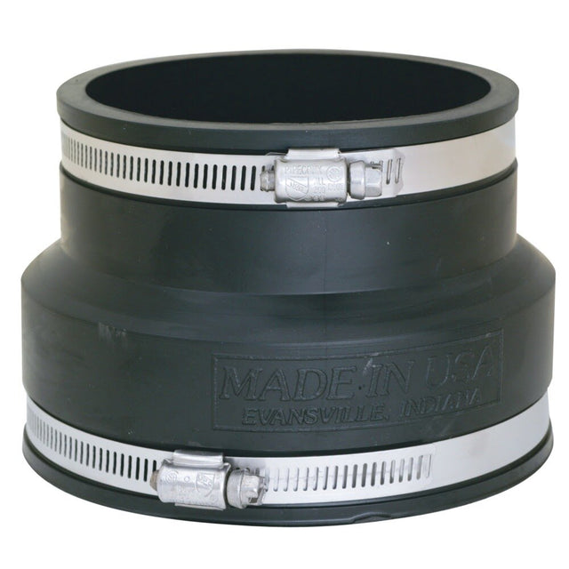 Eastman 86010 4 in Flexible Coupling for Clay to Cast Iron or Plastic Pipe