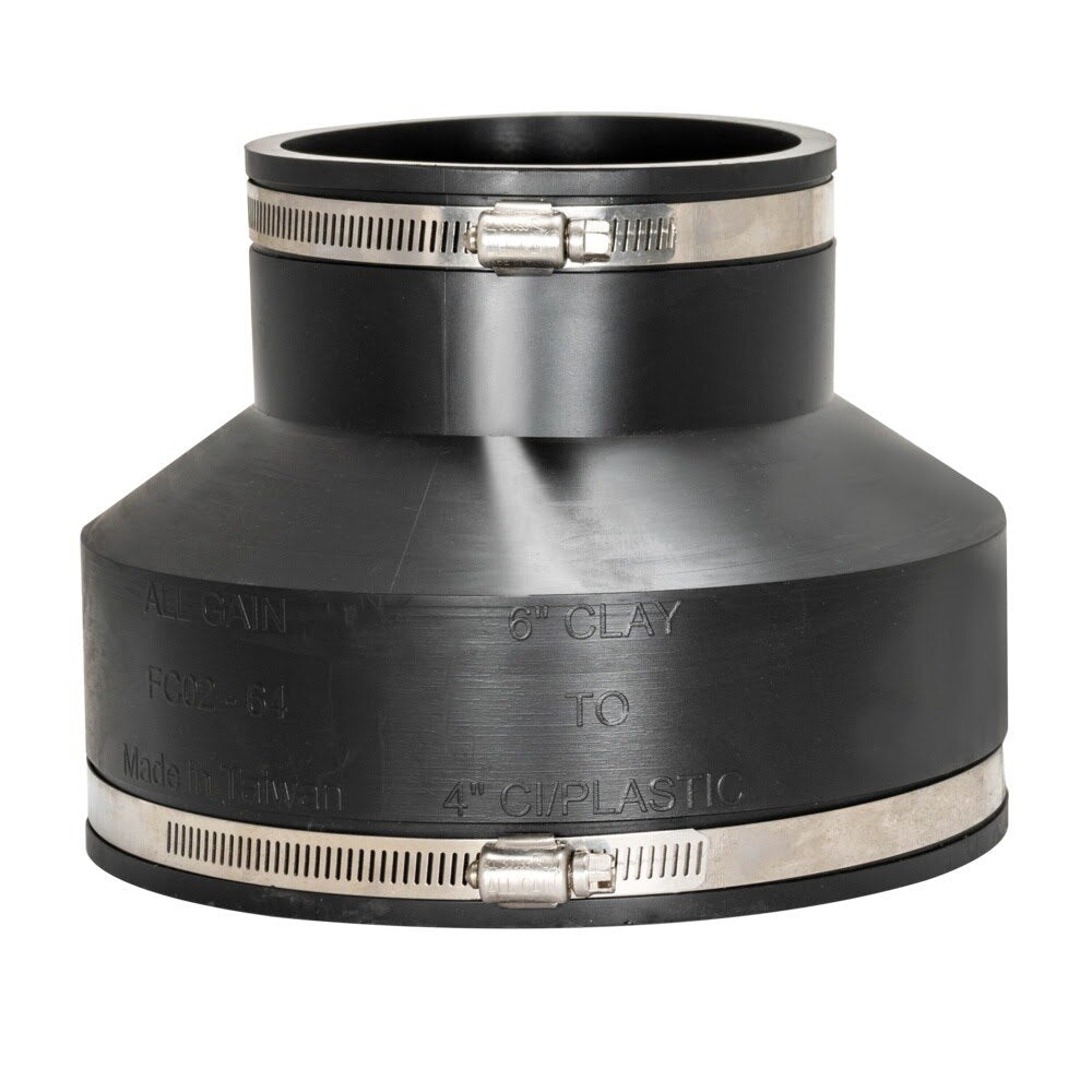 Eastman 86011 6 in. x 4 in. Flexible Coupling for Clay to Cast Iron or Plastic