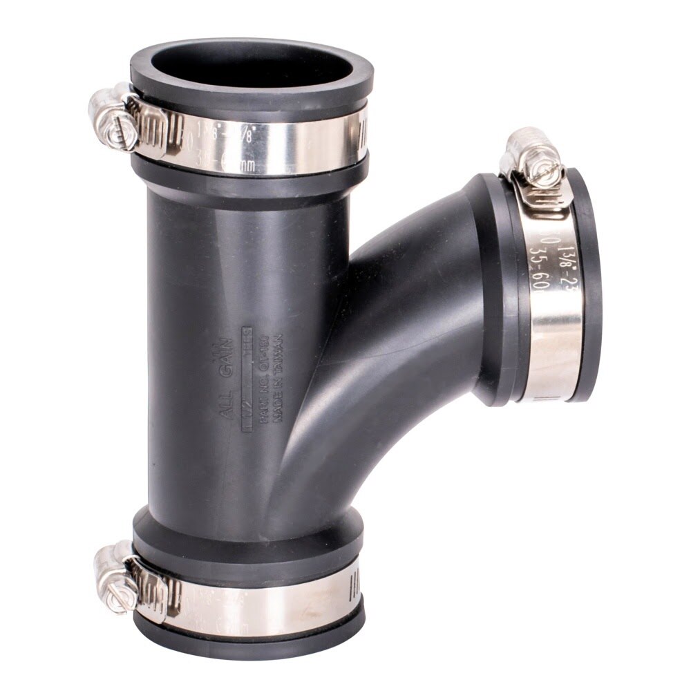 Eastman 86063 1-1/2 in. Flexible Tee No-Hub Coupling with Clamp Bands - 3