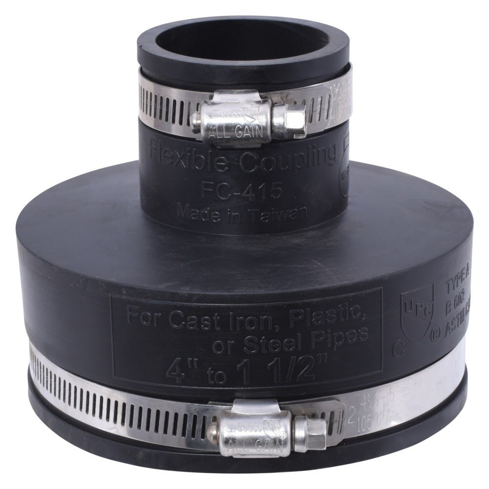 Eastman 86087 4 in. x 1-1/2 in. Flexible Coupling for Cast Iron Plastic or Steel Pipes - 3