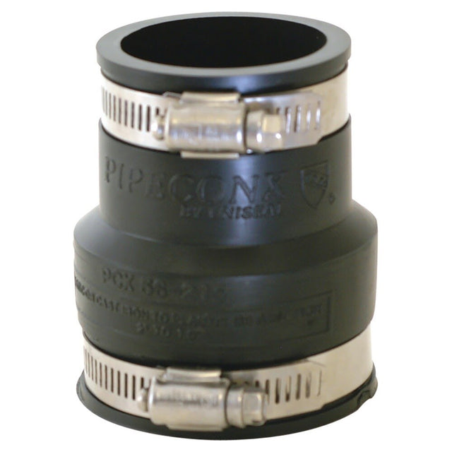 Eastman 86088 4 in. x 2 in. Flexible Rubber Coupling for Cast Iron Plastic and Steel Pipes