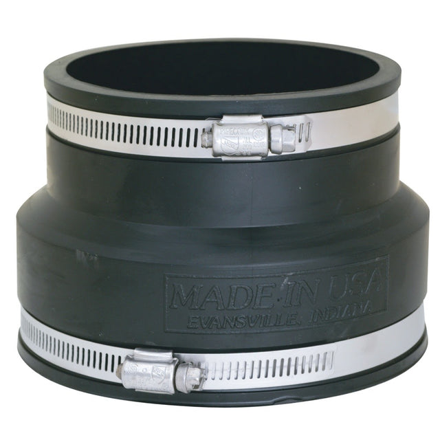 Eastman 86096 6 in Flexible Coupling for Clay to Cast Iron or Plastic Pipe
