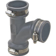 Eastman 86154 4 in Flexible Tee with Stainless Steel Clamps for No Hub Pipe Connections
