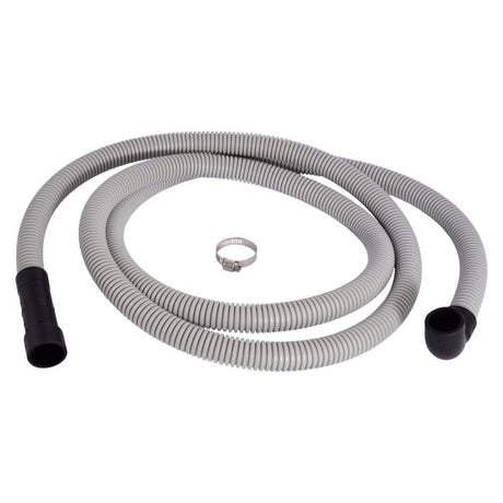Eastman 91218 8 ft Universal Corrugated Dishwasher Discharge Hose with 90 Degree Elbow and Clamp