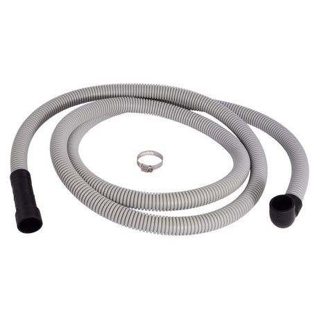 Eastman 91218 8 ft Universal Corrugated Dishwasher Discharge Hose with 90 Degree Elbow and Clamp