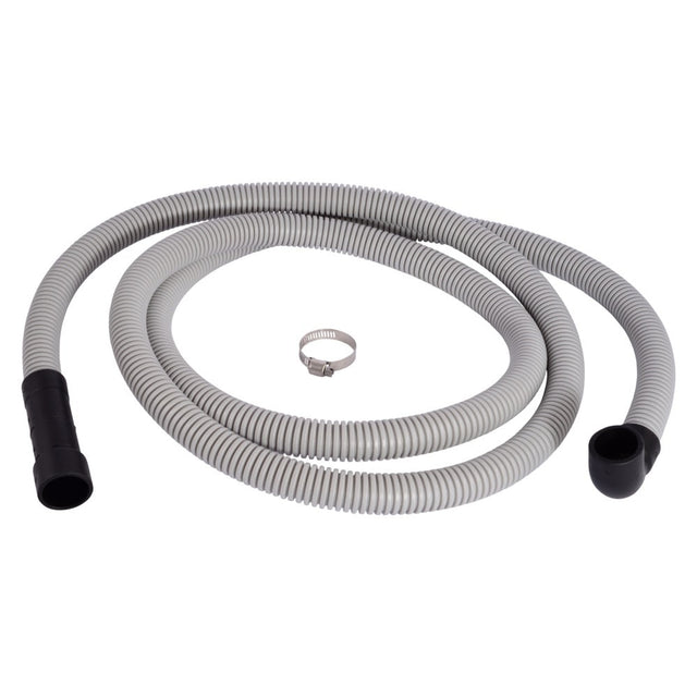 Eastman 91218 8 ft Universal Corrugated Dishwasher Discharge Hose with 90 Degree Elbow and Clamp