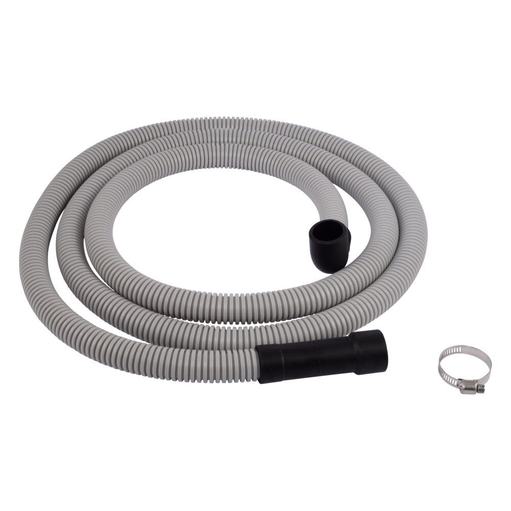 Eastman 91218 8 ft Universal Corrugated Dishwasher Discharge Hose with 90 Degree Elbow and Clamp - 2