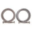 Eastman 98506 6 ft. Braided Stainless Steel Washing Machine Hoses Red and Blue (2 Pack)
