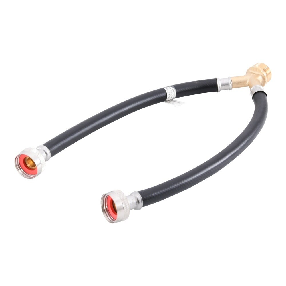 Eastman 98507 1 ft Black PVC Washing Machine Y Mixer Hose with Brass Fittings