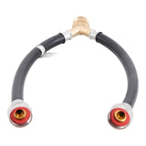 Eastman 98507 1 ft Black PVC Washing Machine Y Mixer Hose with Brass Fittings - 2